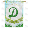 Rose Greenery Monogram House Flag