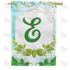 Rose Greenery Monogram House Flag