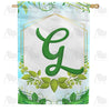 Rose Greenery Monogram House Flag