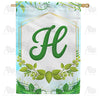 America Forever Rose Greenery Monogram House Flag