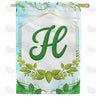 Rose Greenery Monogram House Flag