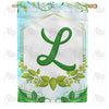 Rose Greenery Monogram House Flag