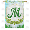 Rose Greenery Monogram House Flag