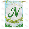 America Forever Rose Greenery Monogram House Flag
