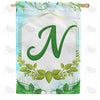 Rose Greenery Monogram House Flag