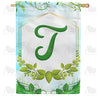 Rose Greenery Monogram House Flag