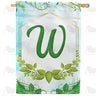 Rose Greenery Monogram House Flag