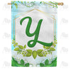 America Forever Rose Greenery Monogram House Flag