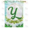 Rose Greenery Monogram House Flag