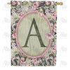 America Forever Pink Petals Monogram House Flag