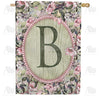 America Forever Pink Petals Monogram House Flag