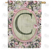 America Forever Pink Petals Monogram House Flag