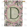America Forever Pink Petals Monogram House Flag