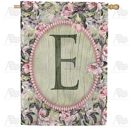 America Forever Pink Petals Monogram House Flag
