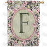 America Forever Pink Petals Monogram House Flag