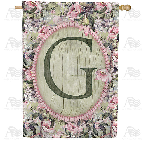 America Forever Pink Petals Monogram House Flag