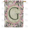 America Forever Pink Petals Monogram House Flag