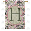 America Forever Pink Petals Monogram House Flag