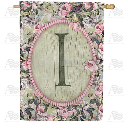America Forever Pink Petals Monogram House Flag