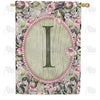 America Forever Pink Petals Monogram House Flag