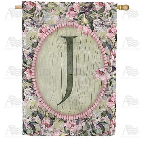 America Forever Pink Petals Monogram House Flag