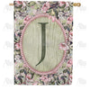 America Forever Pink Petals Monogram House Flag
