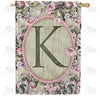 America Forever Pink Petals Monogram House Flag