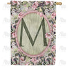 America Forever Pink Petals Monogram House Flag
