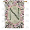 America Forever Pink Petals Monogram House Flag