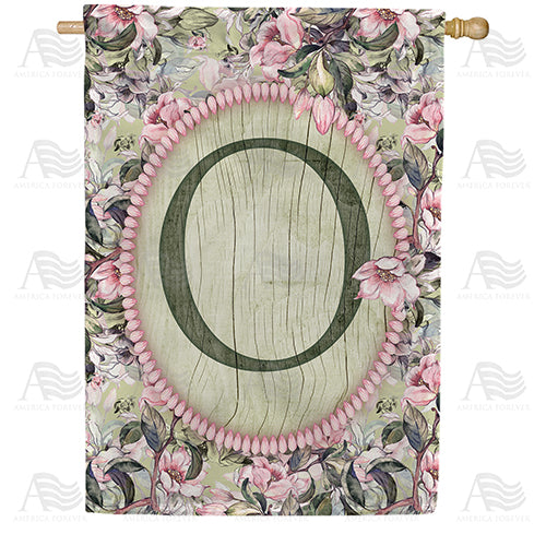 America Forever Pink Petals Monogram House Flag