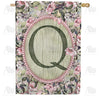 America Forever Pink Petals Monogram House Flag
