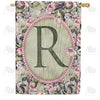 America Forever Pink Petals Monogram House Flag