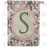 America Forever Pink Petals Monogram House Flag