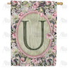 America Forever Pink Petals Monogram House Flag