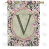 America Forever Pink Petals Monogram House Flag