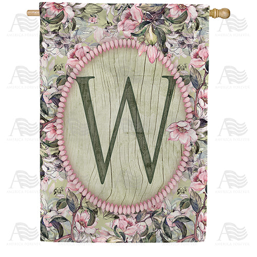 America Forever Pink Petals Monogram House Flag