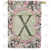 America Forever Pink Petals Monogram House Flag