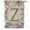 America Forever Pink Petals Monogram House Flag