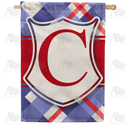 America Forever Patriotic Shield Monogram House Flag
