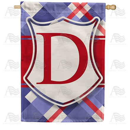 Patriotic Shield Monogram House Flag
