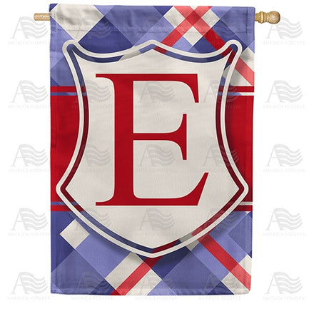 Patriotic Shield Monogram House Flag