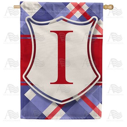 Patriotic Shield Monogram House Flag