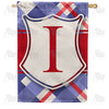 Patriotic Shield Monogram House Flag
