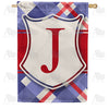 Patriotic Shield Monogram House Flag