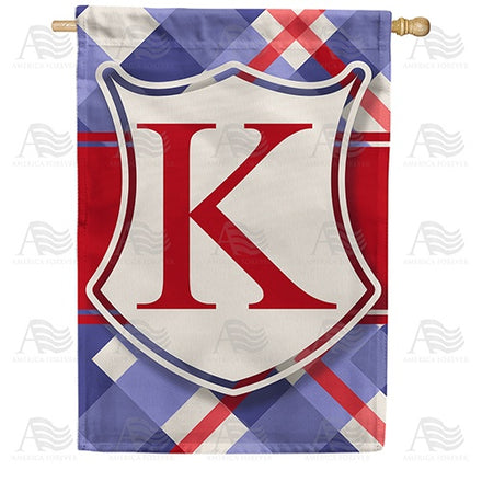 Patriotic Shield Monogram House Flag