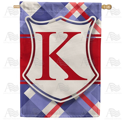 Patriotic Shield Monogram House Flag