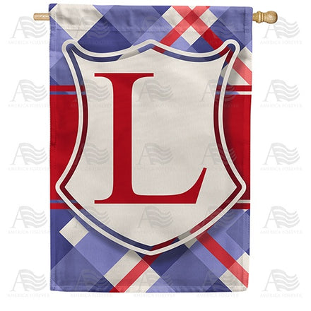 Patriotic Shield Monogram House Flag