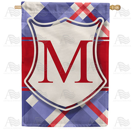 America Forever Patriotic Shield Monogram House Flag