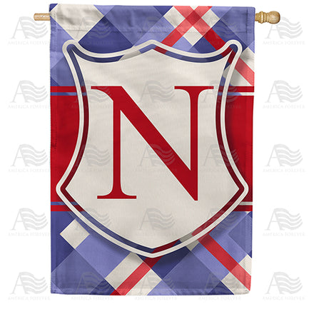 America Forever Patriotic Shield Monogram House Flag