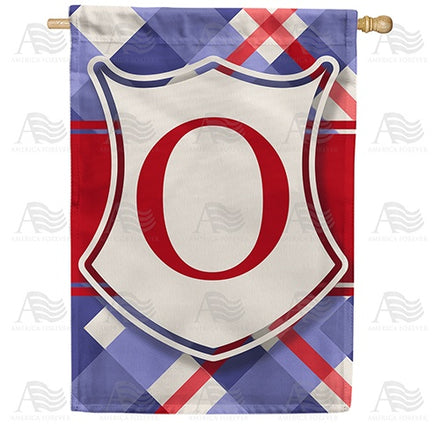 Patriotic Shield Monogram House Flag
